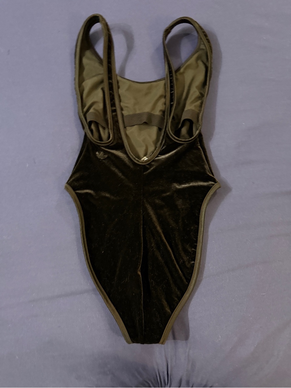 IVY PARK Black Velvet Scoop-Back High-Leg Bodysuit - Picture 3 of 4